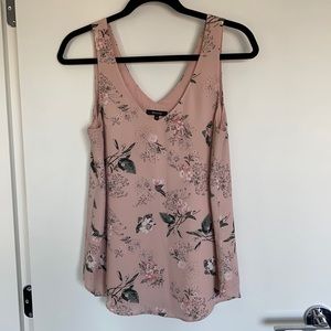 RW&Co Sleeveless Top - Pink with Flowers